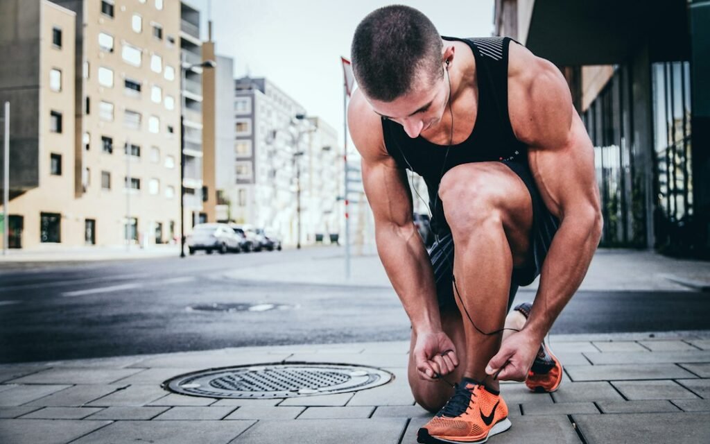 Man exercising outdoors as part of a healthy lifestyle